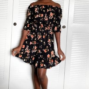 Off the Shoulder Flower Dress
